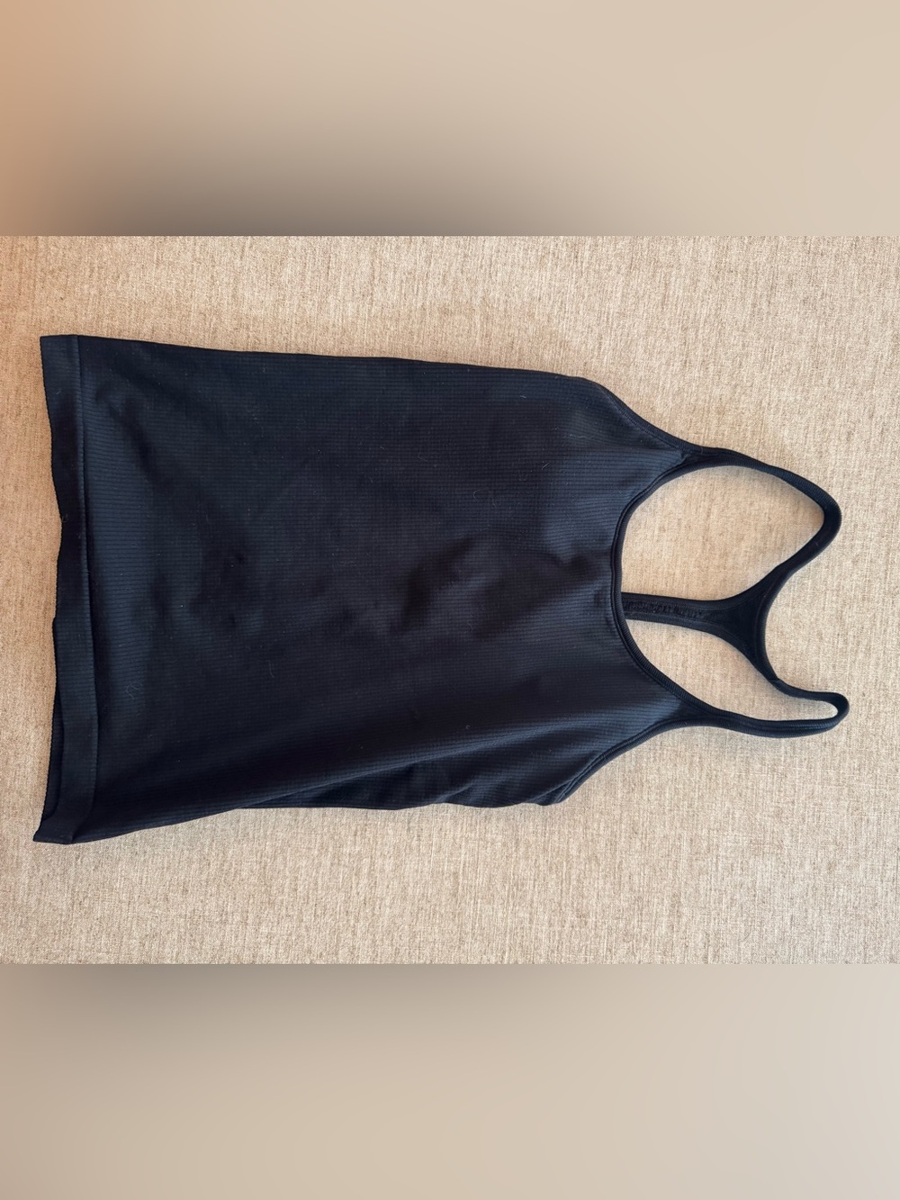 Athleta Black Ribbed Racerback Tank Top